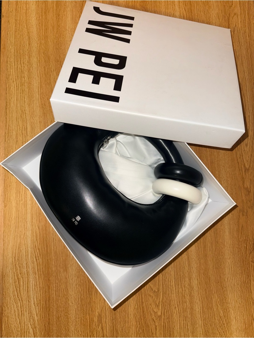 NEW: JW PEI Black and White Disc Handle Bag